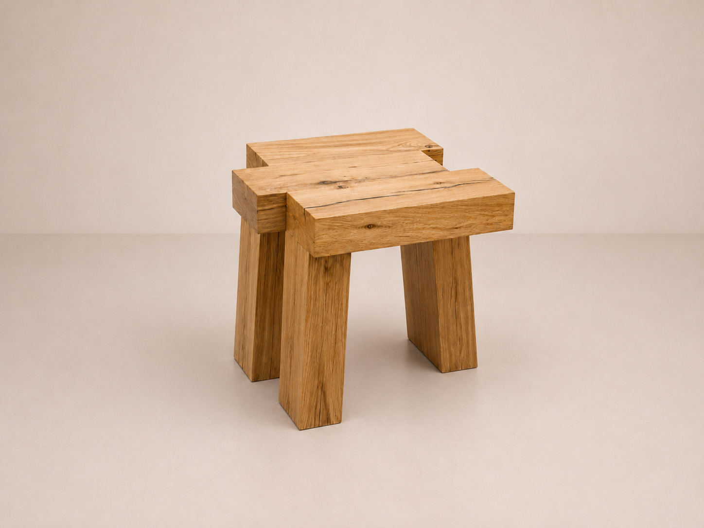 Angle Oak Side Table