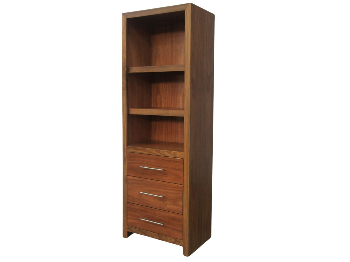 Earth Kiaat open 3 drawers Bookshelf