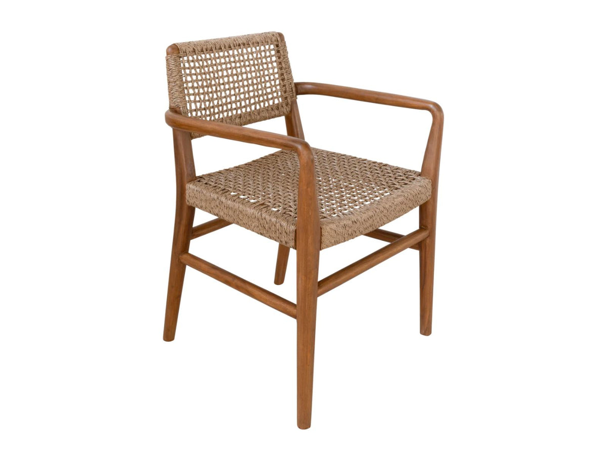 Goa Teak Dining Arm Chair in Bark