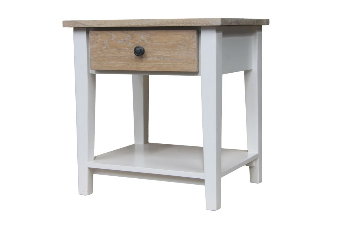 Orchard White + Oak Pedestal