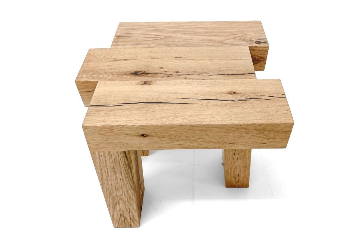 Slant Oak Side Table