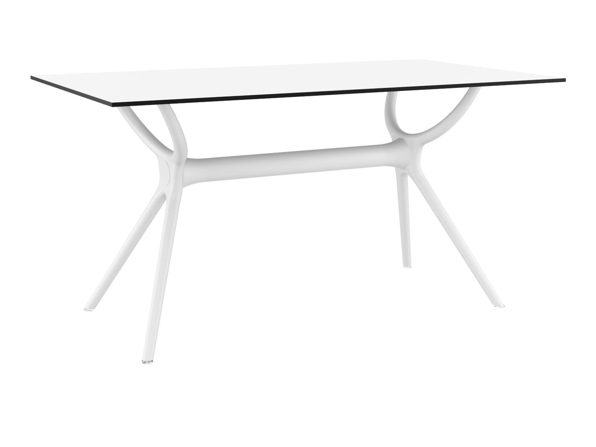 Polypropylene leg  and HPL Top white dining table