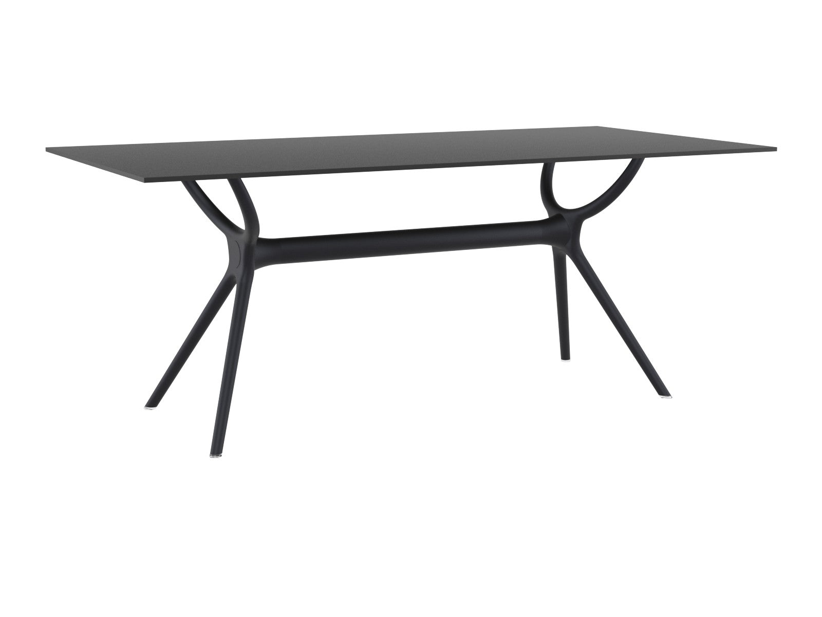 Polypropylene leg  and HPL Top black dining table