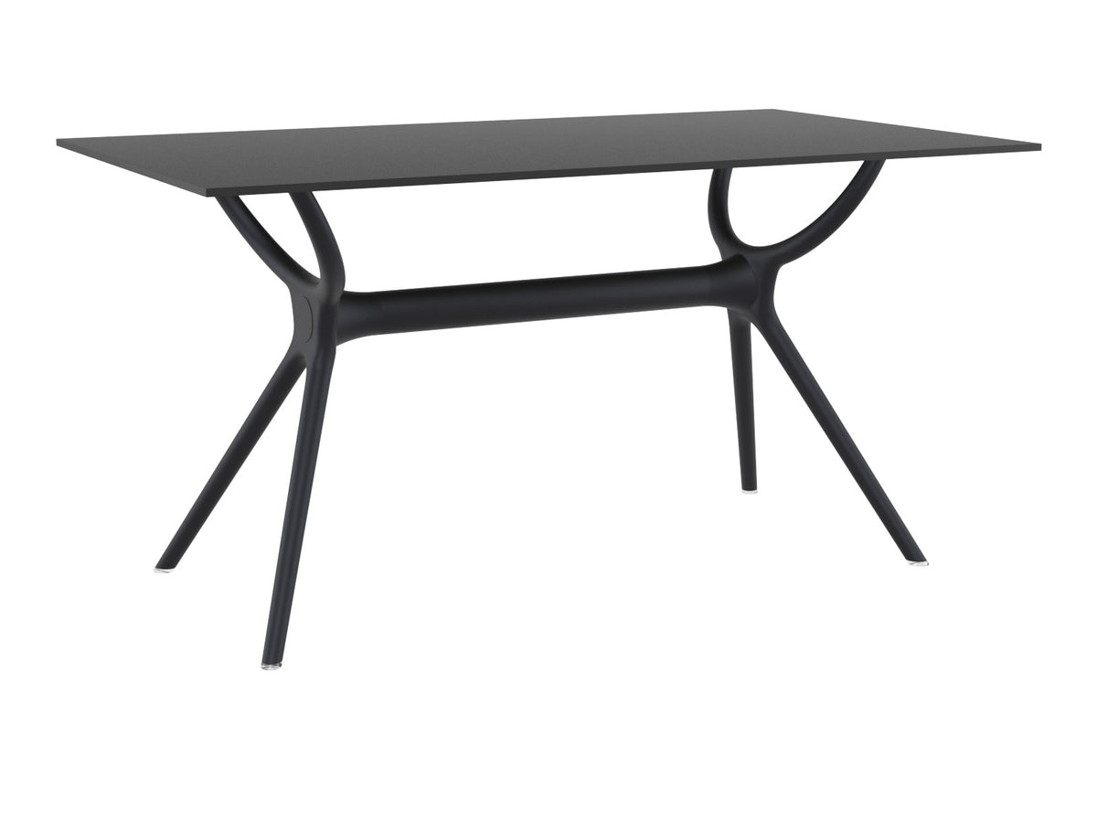 Polypropylene leg  and HPL Top black dining table