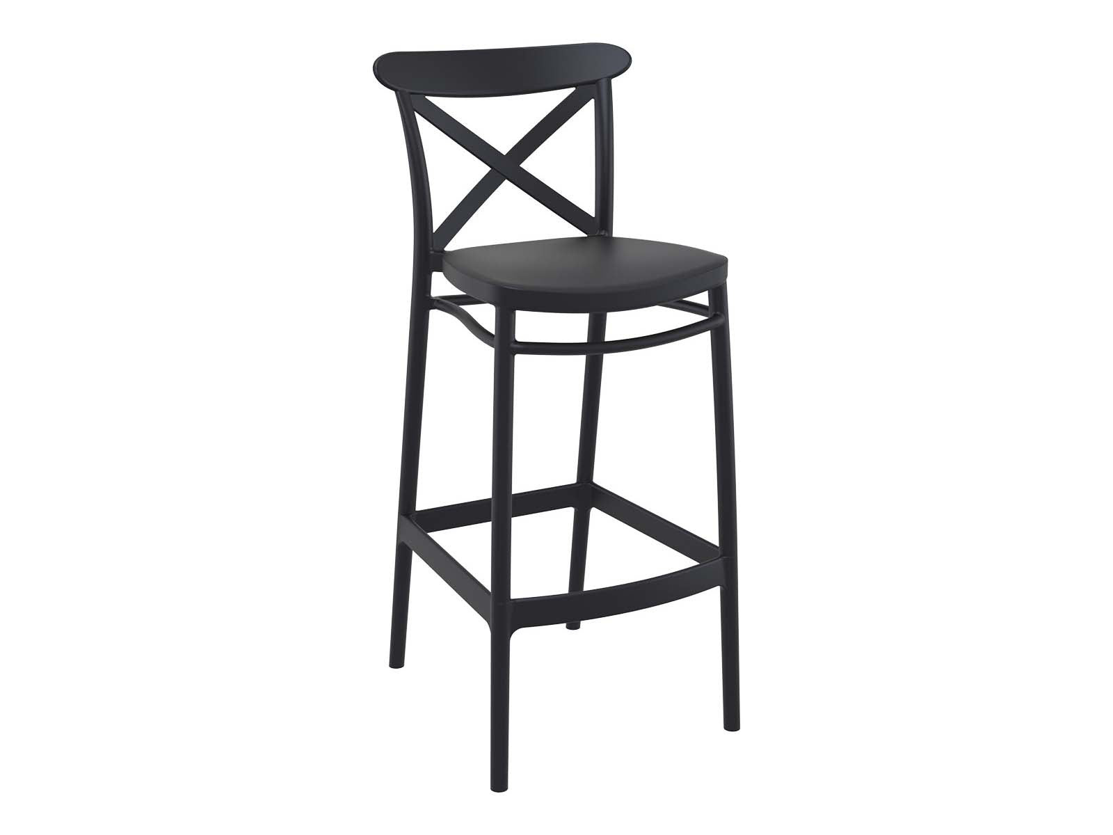 Cross Black Polypropylene Bar - Kitchen Chair