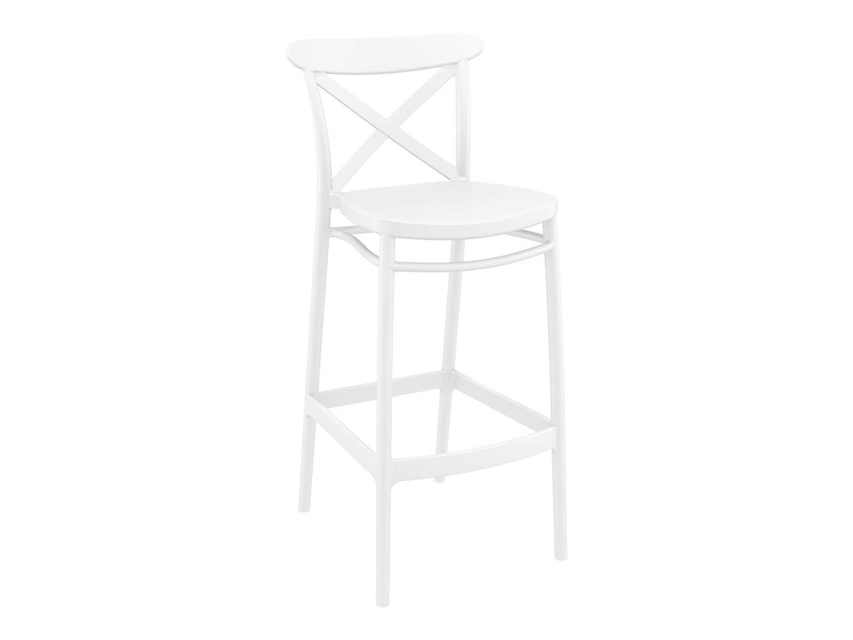 Cross White Polypropylene Bar - Kitchen Chair