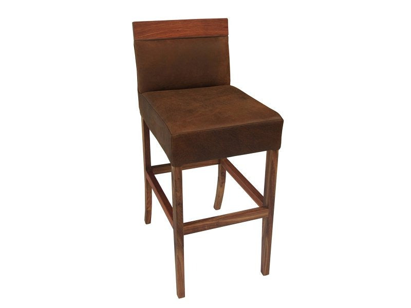 Europa Kiaat Wood Leather Bar - Kitchen Chair