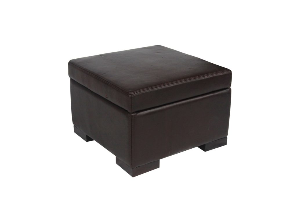 Leather Ottoman with Lid